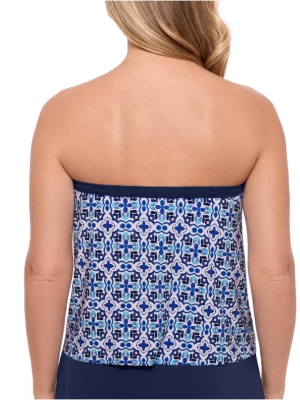 Swim Solutions Women’s Printed Bandeau Scarf Hem Tankini Top-Amalfi Coast - Picture 4 of 4